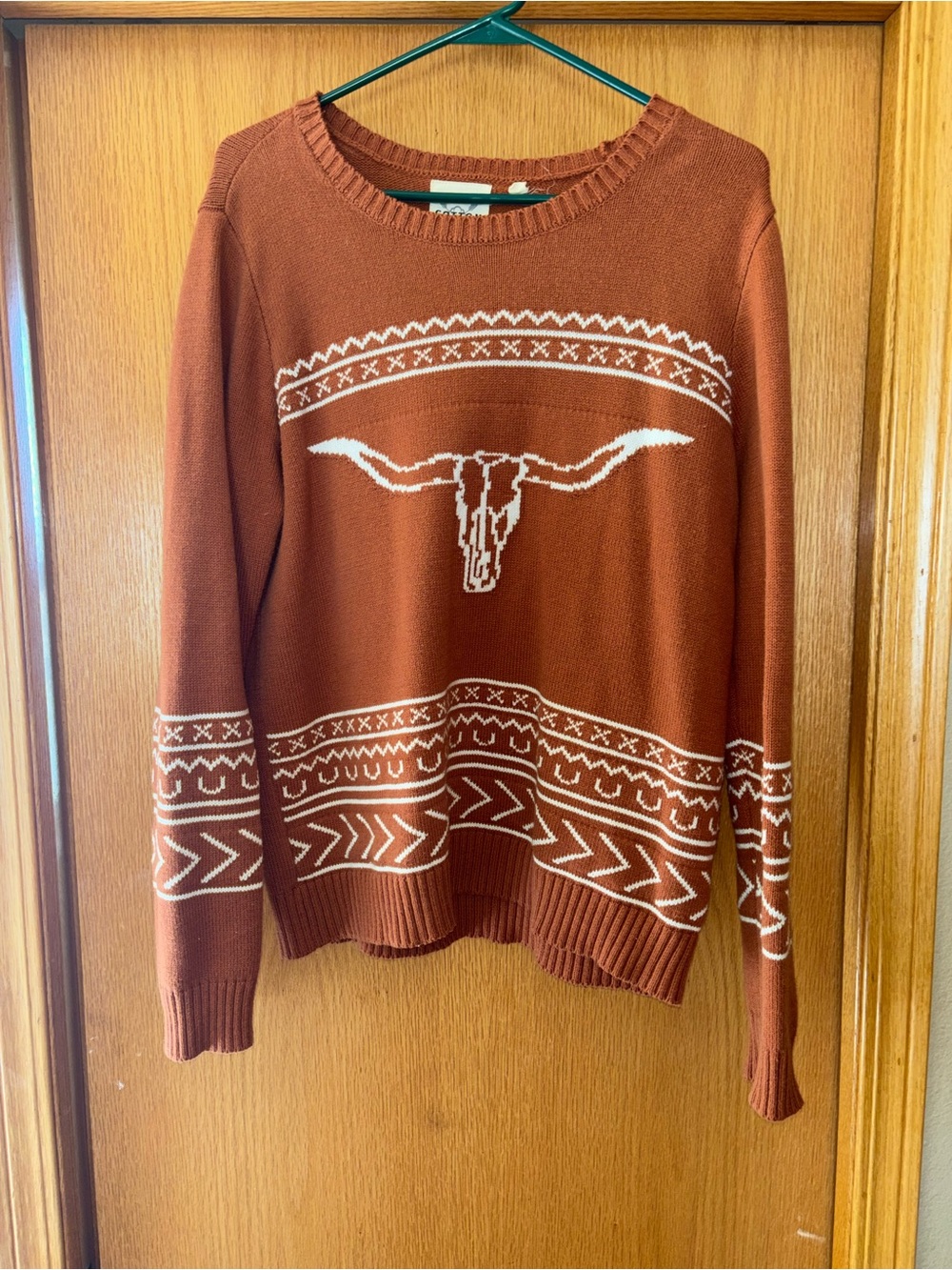 Women's Rust Brown Longhorn Knit Sweater